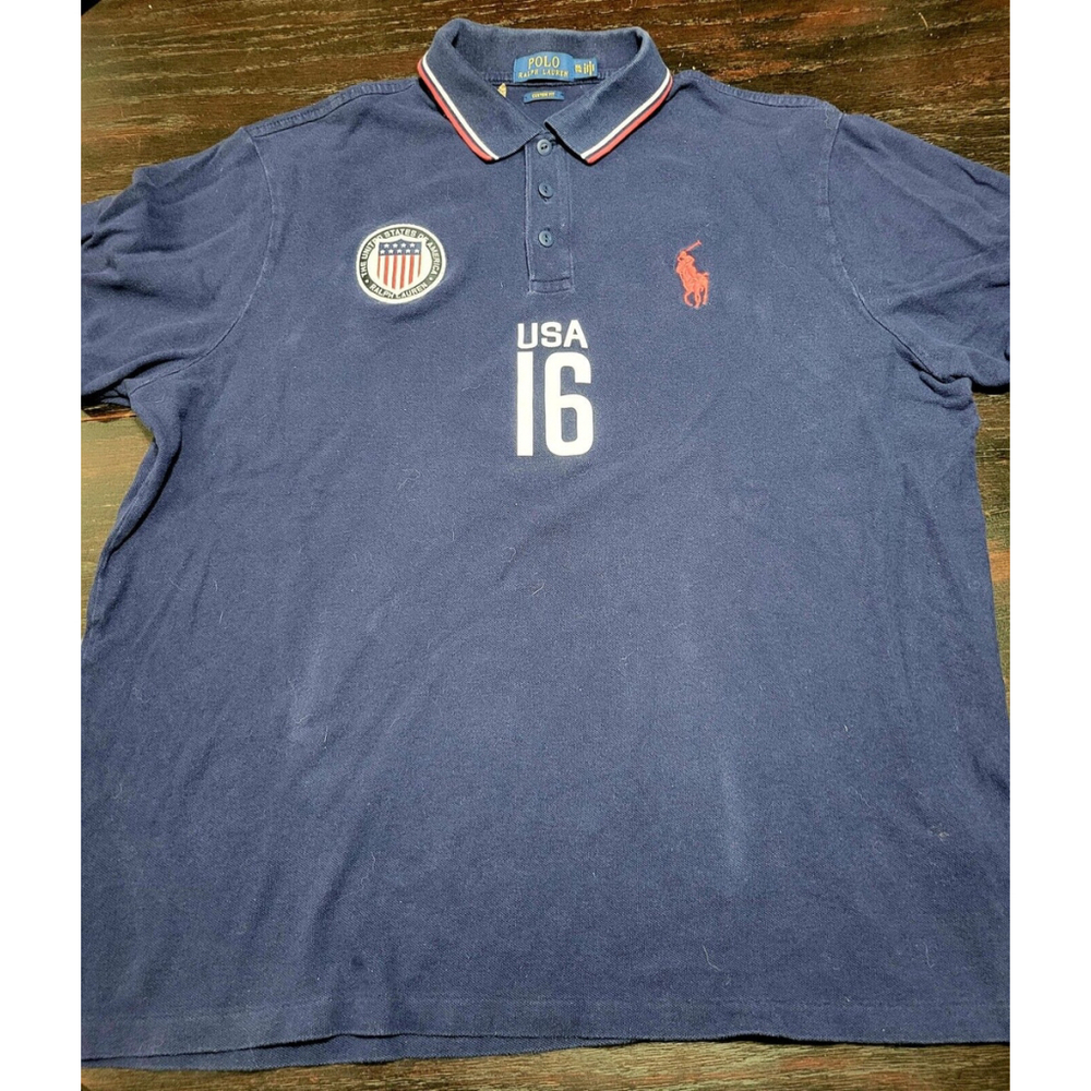 Polo Ralph Lauren USA Polo Big Pony Mens Size XXLarge #16 Patch Cotton